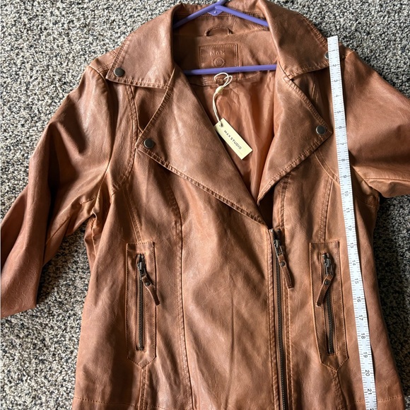 Max Studio Women's Moto Jacket. Size-L. Color-Luggage. MSRP-$98.00. NWT - Picture 13 of 13